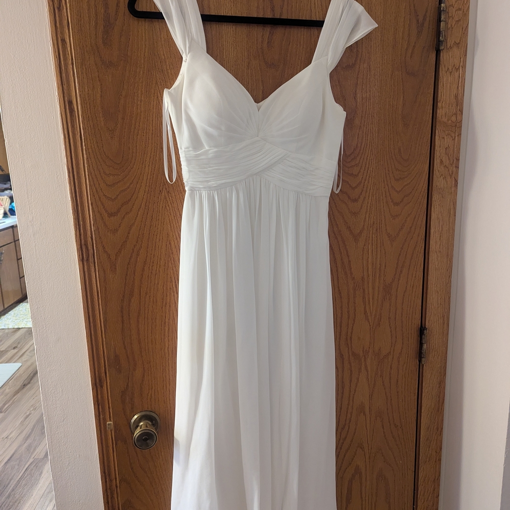 Lulu's White Ruched Formal Gown